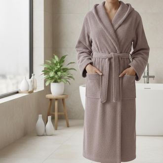 Dmora Albornoz Satiza, 100% Algod&oacute;n Con Capucha, Estructura Lila Degradada, Talla Xl, Violeta Lila