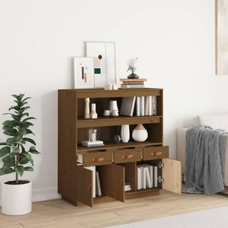 Berkfield Home Highboard Honey Brown 100x40x108.5 cm Solid Wood Pine