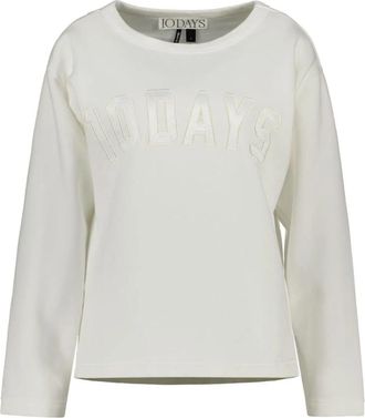 10 Days The Long Sleeve Tee - Heren - Longsleeves - Wit - L - Katoen - Tops