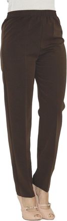 YESET Womens Pants Straight Pull-on Trousers Elasticated Waistband Ironed Crease Normal Size - Brown, 44(Deutschland) - 52(Italien)