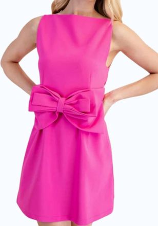 Glam Belle Bow Dress In Pink
