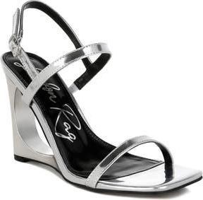 London Rag Ladra Wedge Sandal in Silver at Nordstrom Rack, Size 9.5