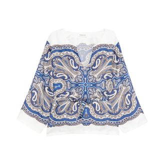 P.A.R.O.S.H. Blouses, female, Multicolor, Size: S Skindy Paisley Tie-waist Blouse