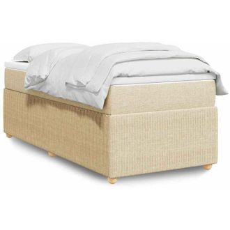 vidaXL Cama Box Spring Con Colch&oacute;n Tela Color Crema 100x200 Cm Vidaxl