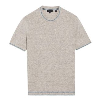 Ted Baker Eriks Regular T-shirt Met Textuur Aan De Voorkant, Naturelkleurig