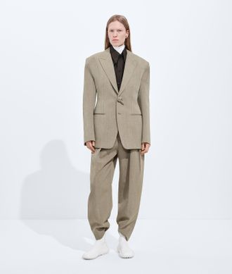 Bottega Veneta Wool And Linen Pants - Green - Women - 38 - 62% Wool, 23% Linen & 10% Viscose