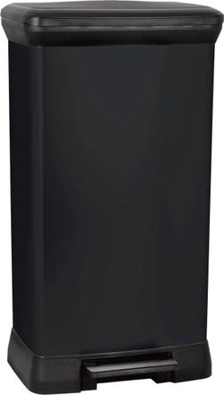 Curver Curver Cubo De Basura Con Pedal 50l, Color Negro, Tapa Y Aro Para Bolsa, 39 X 29 X 73 Cm
