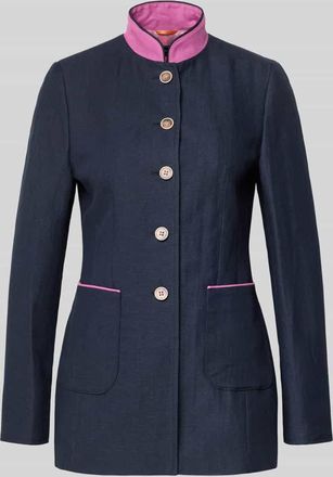 White Label Slim Fit Blazer aus Leinen-Baumwoll-Mix in Marine, Gr&ouml;&szlig;e 34