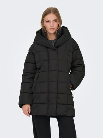 Only Steppmantel ONLY ONLCHRISTIE PUFFER COAT OTW, Damen, Gr. XL, schwarz, Web, Obermaterial: 100% Polyester, unifarben, knielang, M&auml;ntel Steppmantel