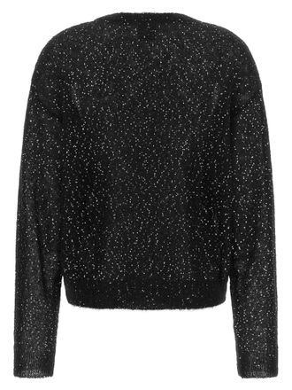 Nude Micro Sequin-Embellished Mohair Blend Sweater - Black