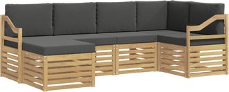 vidaXL Conjunto De Sof&aacute;s De Exterior 6 Uds. Blanco Y Antracita Vidaxl