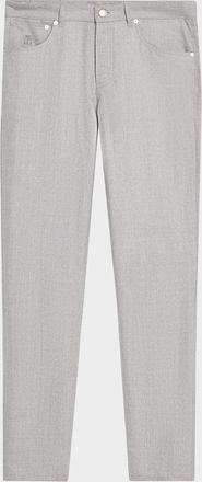 Brunello Cucinelli Men & apos;s Flannel Tapered Leg Five-Pocket Pants