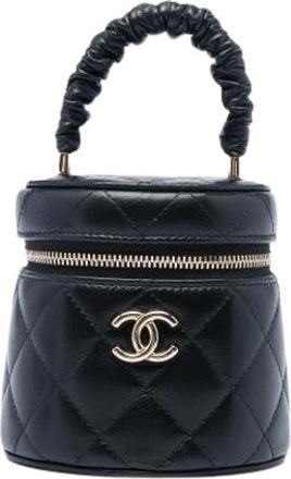 Chanel Pre-owned Vanity Mini Bag - Dames - Vintage Mini Tas - Zwart - ONE Size - Leer - Vintage
