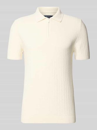 Mc Neal Poloshirt mit kurzem Rei&szlig;verschluss und Polokragen in Ecru, Gr&ouml;&szlig;e XXXL
