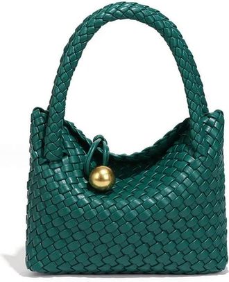 Generic NYSDM Woven Shoulder Bag for Women Crossbody Tote for Women Small Handbag Vegan Leather Purse Tote Handbag Hobo