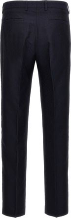 Etro Jacquard Cotton-Wool Trousers - Black