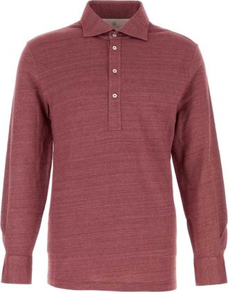 Brunello Cucinelli Plum Linen Blend Polo