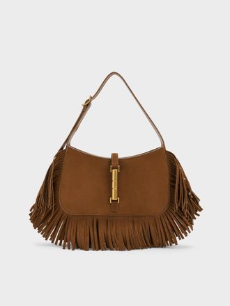 Charles & Keith Cesia Fringed Shoulder Bag