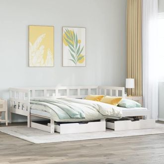 Berkfield Home Daybed with Trundle & Drawers without Mattress White 80x200 cm