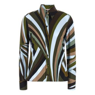Pucci Shirts, female, Multicolor, Size: 2XS Iride Print Shirt