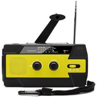 OEM Radio Port&aacute;til Solar Con Manivela, Radio Recargable Con Dinamo, Am/fm/wb, Bater&iacute;a Recargable Integrada De 4000 Mah, 4 Modos, Linterna Led, Alarma Sos 