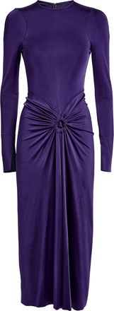 Victoria Beckham Open-Back Gathered Stretch-Satin Jersey Gown Size S