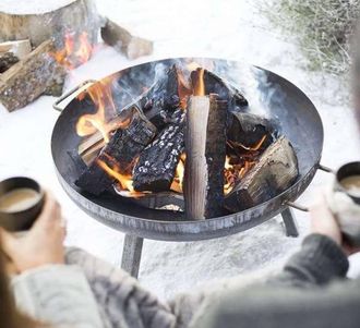 PRIMROSE Small Pittsburgh Steel Fire Pit 60cm in True Black