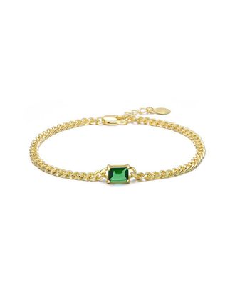 Rachel Glauber 14K Plated Cz Chain Bracelet