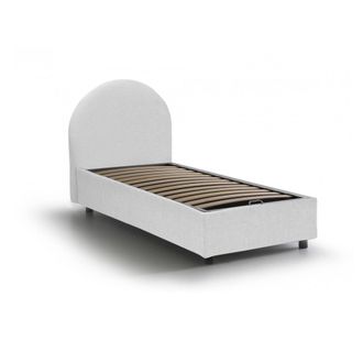 Talamo Italia Talamo Italia - Cama Individual Beatrice, Cama Contenedor Con Revestimiento De Tela, 100% Made In Italy, Apertura Frontal, Adecuado Para Colch&oacute;n Cm 80
