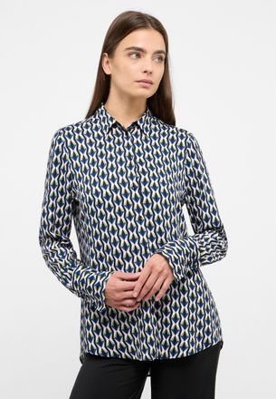 Eterna Hemdbluse ETERNA REGULAR FIT, Damen, Gr. 50, navy, 100% Viskose, Blusen Hemdbluse