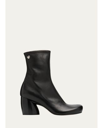 Loewe 70mm Oval Leather Zip Ankle Booties