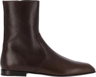 Khaite Brown Calfskin Colt Ankle Boots