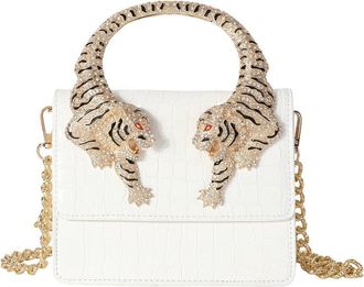 Tiffany & Fred Croc-Embossed Leather Shoulder Bag