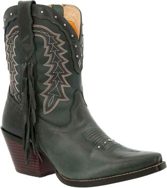 Durango Crush Bootie Leather Vrouwen Laarzen Saddle Brown/Denim Blue