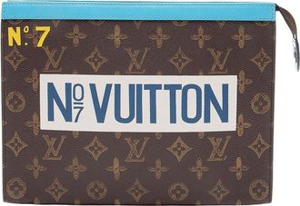 Louis Vuitton Blue Monogram Canvas No.7 Trunk Loeil Voyage Mm Pochette (Authentic Pre-Loved)