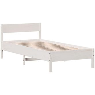 vidaXL Bed Frame without Mattress White 90x190 cm Single Solid Wood Pine Vidaxl