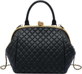 Chanel Pre-owned Quilted Satchel - Dames - Vintage Handtas - Zwart - ONE Size - Leer - Vintage