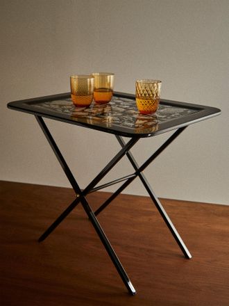 Fornasetti Leather and Iron Tray Holder (19.5in/50cm)