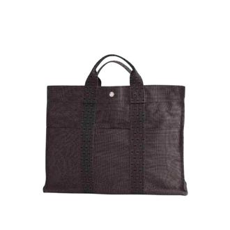 Herm&egrave;s Pre-owned Cabas Canvas Tote Bag - Dames - Vintage Shopper - Bruin - ONE Size - Vintage