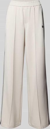 Oui Straight Leg Stoffhose mit fixierten B&uuml;gelfalten in Offwhite, Gr&ouml;&szlig;e 40
