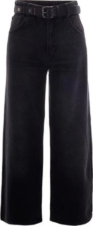 Liu Jo Pant Candy Belt H.w. - female - Liu Jo - Wide Jeans - Black - XS - Jeans