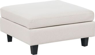 Beliani Ottomana Imbottita In Tessuto Moderno Elemento Di Divano Modulare Poggiapiedi Quadrato Poliestere Imbottito Beige Chiaro Unstad