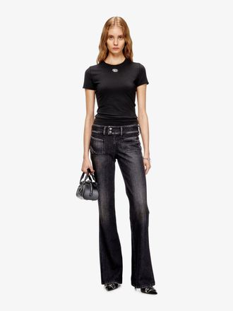 Diesel Womens T-Shirt T-Uncutieslong-Od Black Cotton T-Shirts & Jerseys