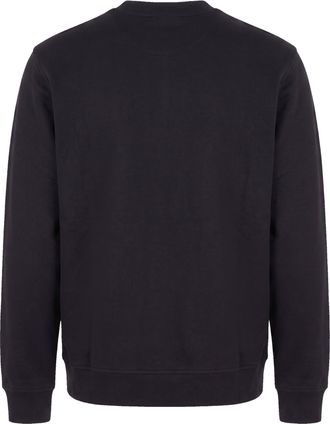 Emporio Armani Logo-Embroidered Cotton Blend Sweatshirt - Black