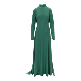 Marc Jacobs Pre-owned Womens Green Crystal Long Gown - 10s - Size Small