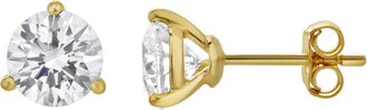 LuvMyJewelry Ellipse 14K Yellow Gold Lab Grown Round Solitaire Diamond Earrings - 2.14 Cts