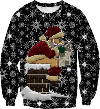 Generic Christmas Hoodies For Men Mens Christmas Print Hooded Long Sleeve Hoodies Top Funny Christmas Jumpers Santa Festive Sweatshirt Xmas Party Hooded Pullo