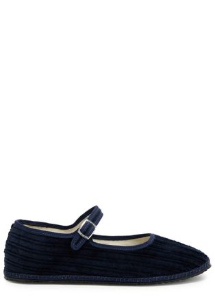 Vibi Venezia Corduroy Mary Jane Flats - Blue - 41 (IT41/ UK8)