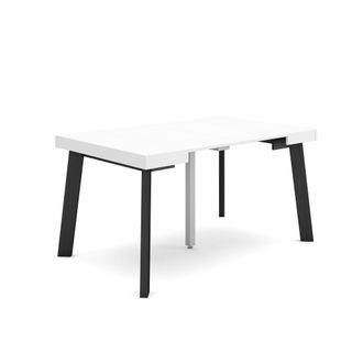 Skraut Home Skraut Home - Mesa Consola Extensible, Mesa Comedor Plegable, 140, Para 6 Comensales, Patas De Madera, Estilo Moderno, Blanco
