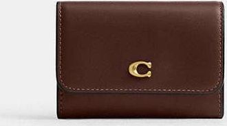 Coach Womens Essential Flap Card Case in Brown | Leather